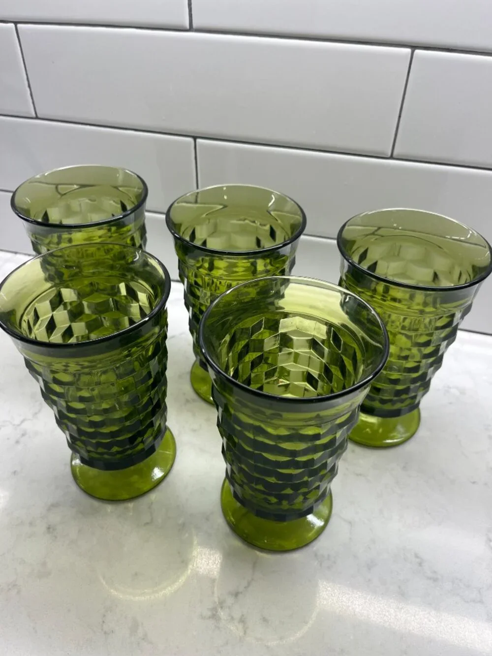 (4) Colony Whitehall Green (Avocado) Ice Tea Glass, 6